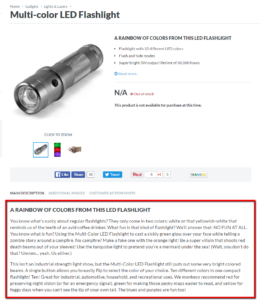 ton w opisie produktu